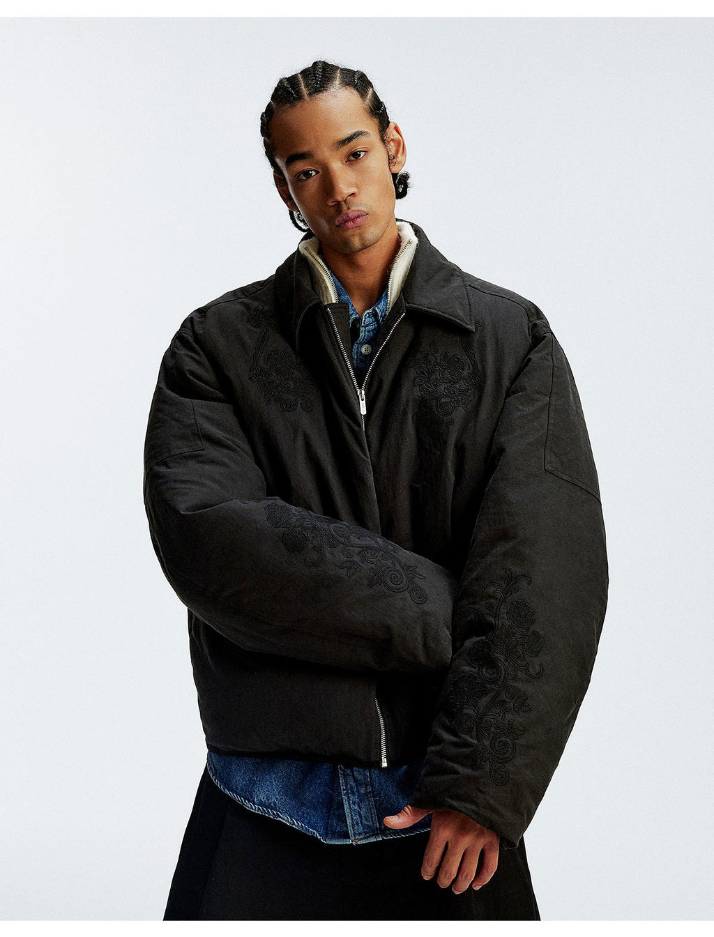 MEDM Floral Embroidered Puffer Jacket