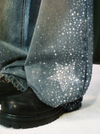 YADcrew Jeweled Rhinestone Star Washed Jeans