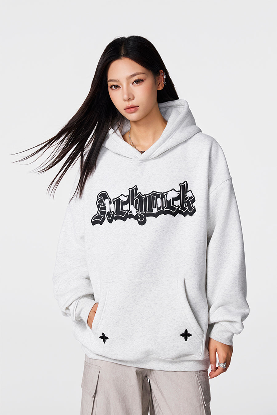 Achock Printed Logo Embroidery Hoodie