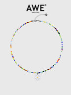 AWE Colorful Beaded Daisy Necklace
