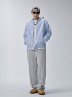 F2CE Striped Zip Up Hooded Shirt Jacket