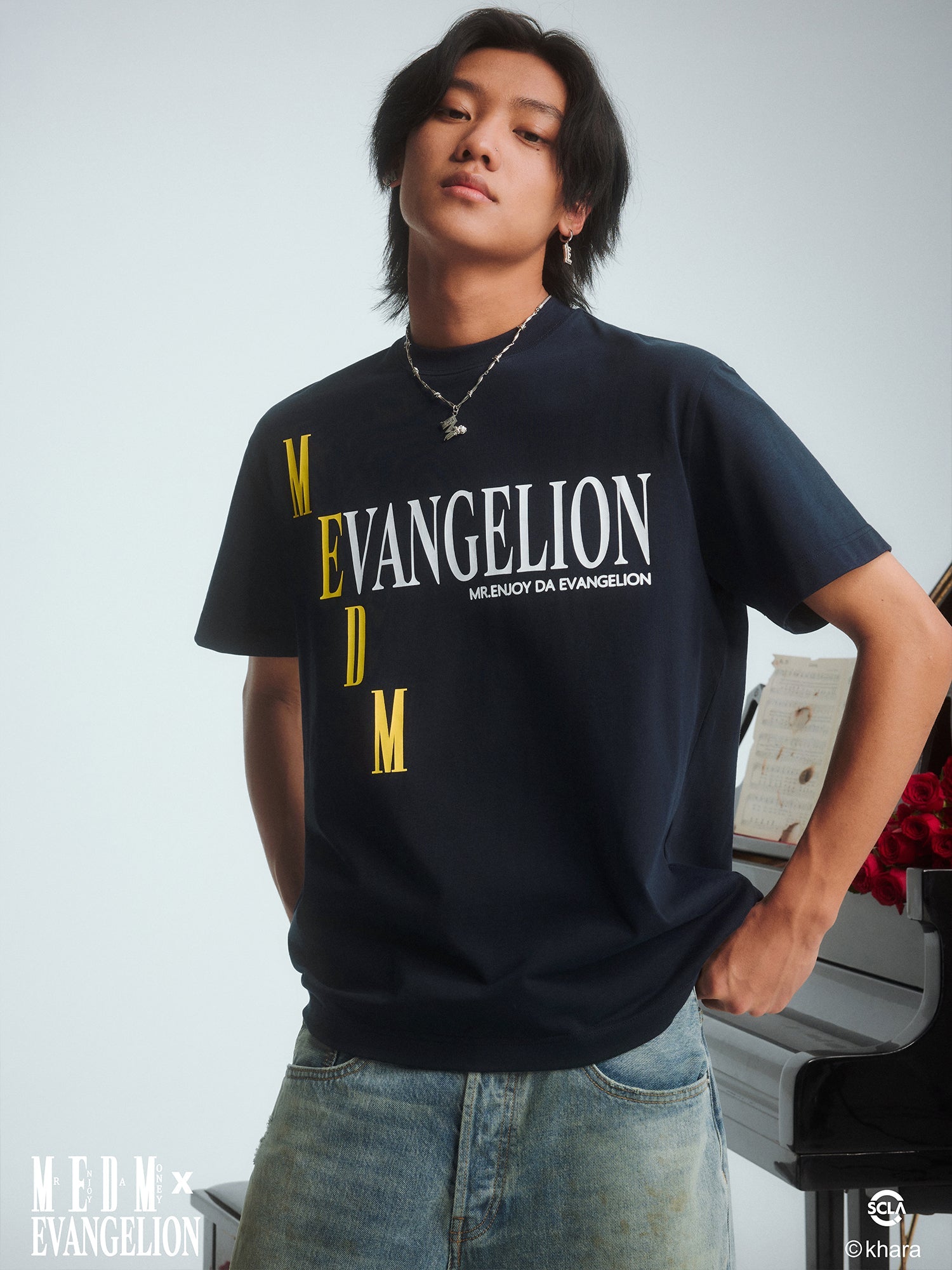 MEDM x EVA Basic Letter Logo Tee