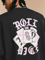 1807 ROLLTHEDICE Vintage Printed Whisker Effect Long Sleeve Tee