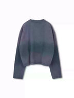 SOD Co. Raven Print Distressed Cropped Long Sleeve Tee