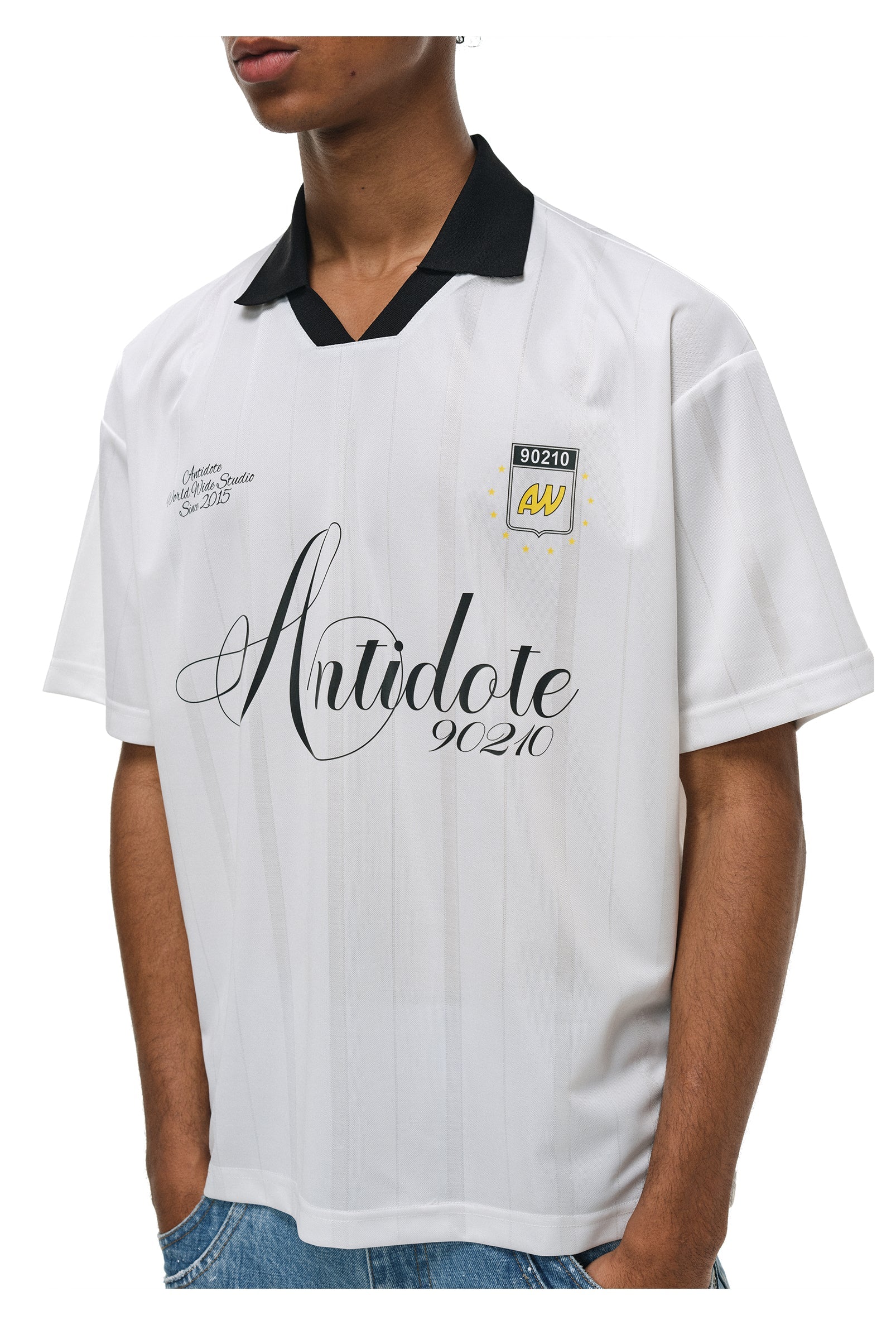 ANTIDOTE Striped Jersey Polo