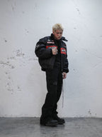UNDERWATER Snakeskin Deconstructed Patchwork Flared Jeans