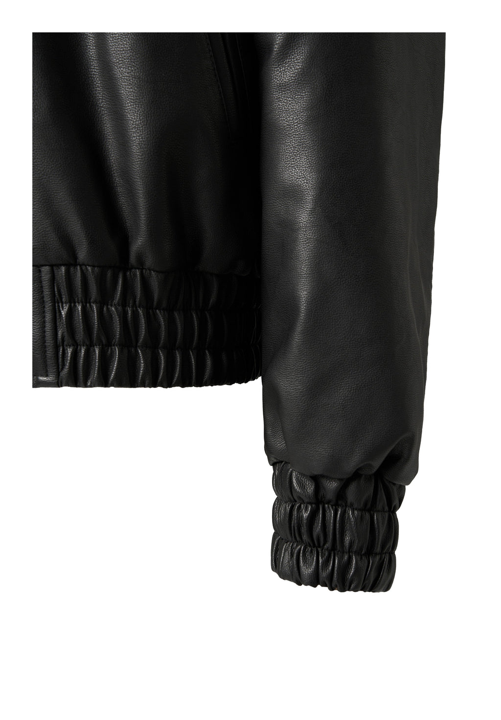 KARMANISTIC Graphic Embroidered Leather Short Bomber Jacket