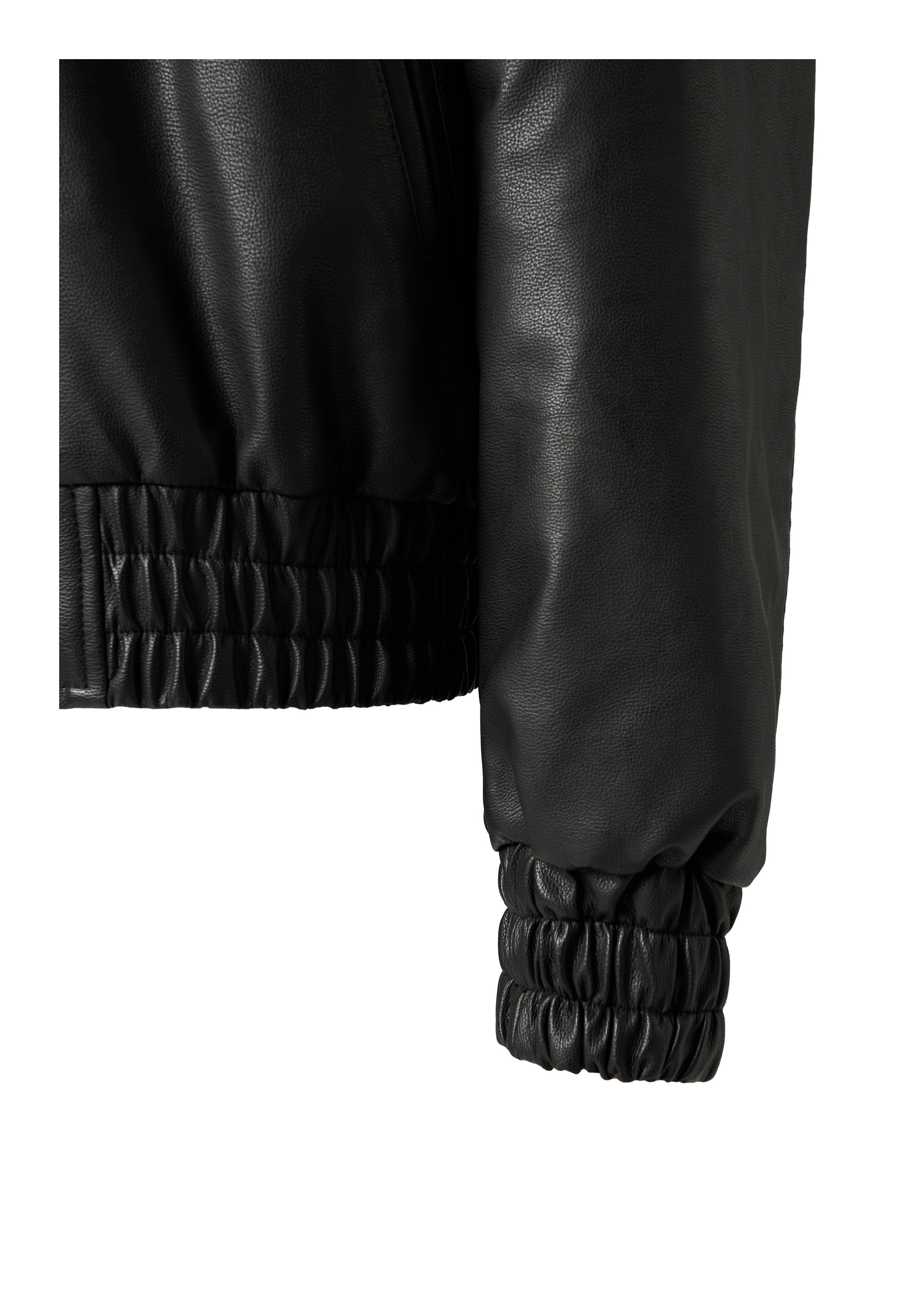 KARMANISTIC Graphic Embroidered Leather Short Bomber Jacket