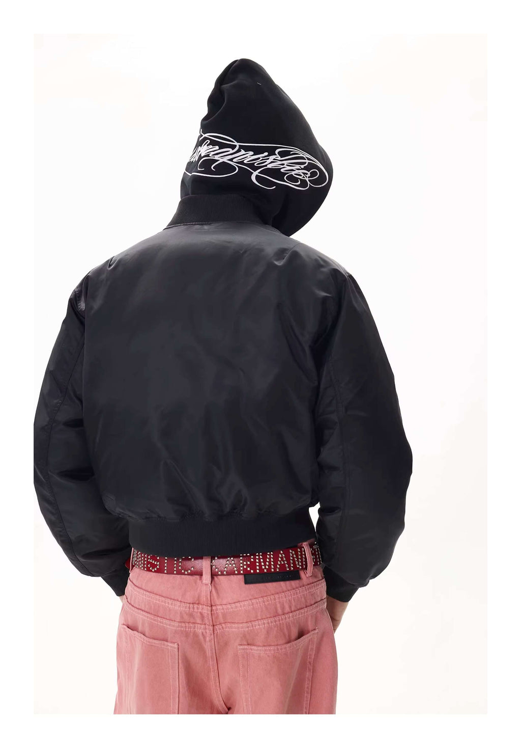 KARMANISTIC Embroidered Hooded Puffer Bomber Jacket