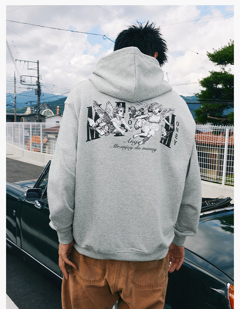 MEDM 3D Embroidered Angel Dove Zip Up Hoodie
