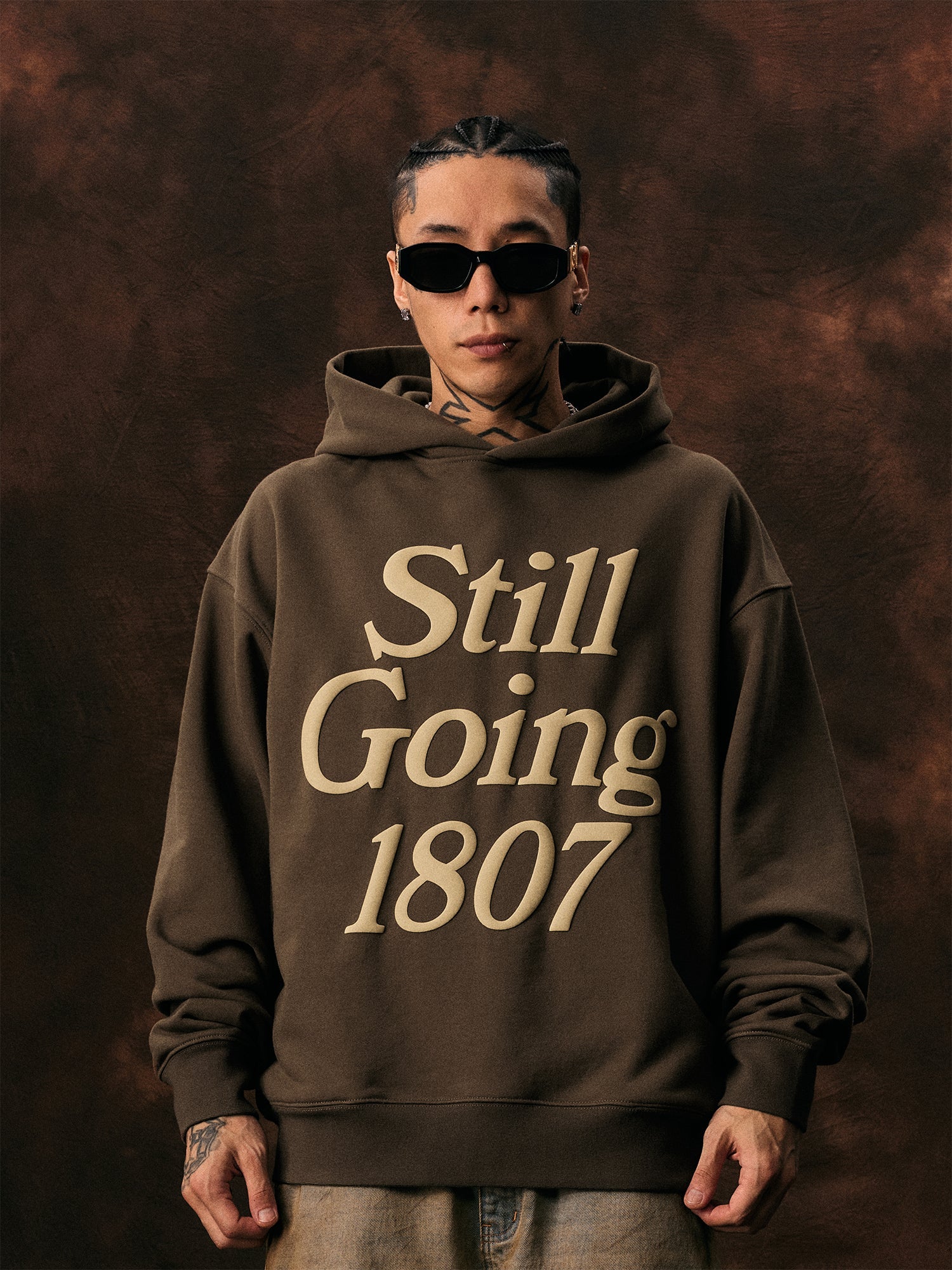 1807 STILL GOING Foam Print Hoodie