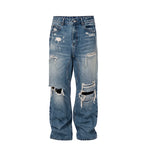 F2CE Washed Distressed Hole Jeans