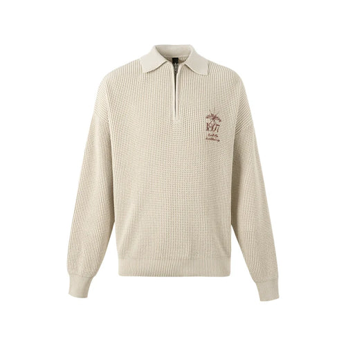 1807 Printing Half Zip Polo Knit Sweater