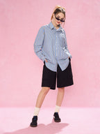 EMPTY REFERENCE Structured Stripe Long Sleeve Shirt