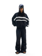 BLIND NO PLAN Color Block Windproof Sport Track Jacket