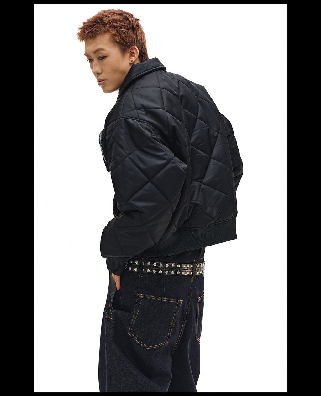 NOVACAM Diamond Plaid Quilted Puffer Jacket