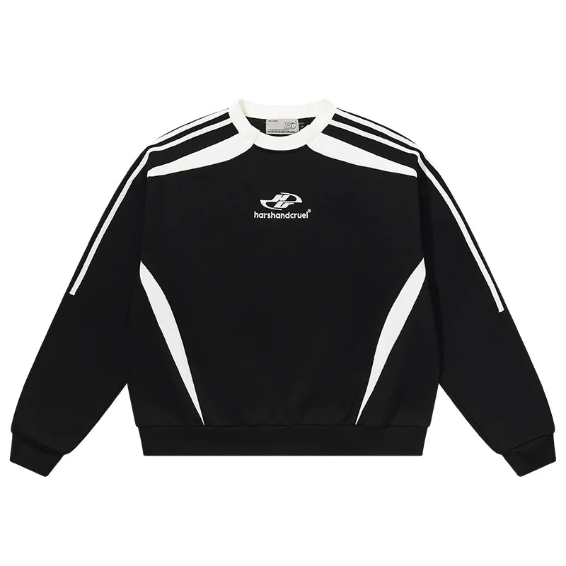 Harsh and Cruel Embroidered Logo Round Neck Sweater
