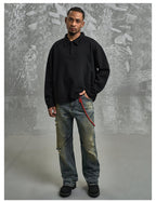 F3F Select Deconstructed Long Sleeve Polo sweatshirt