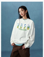 MEDM Blue Sky & Small Grass Embroidered Logo Sweatshirt