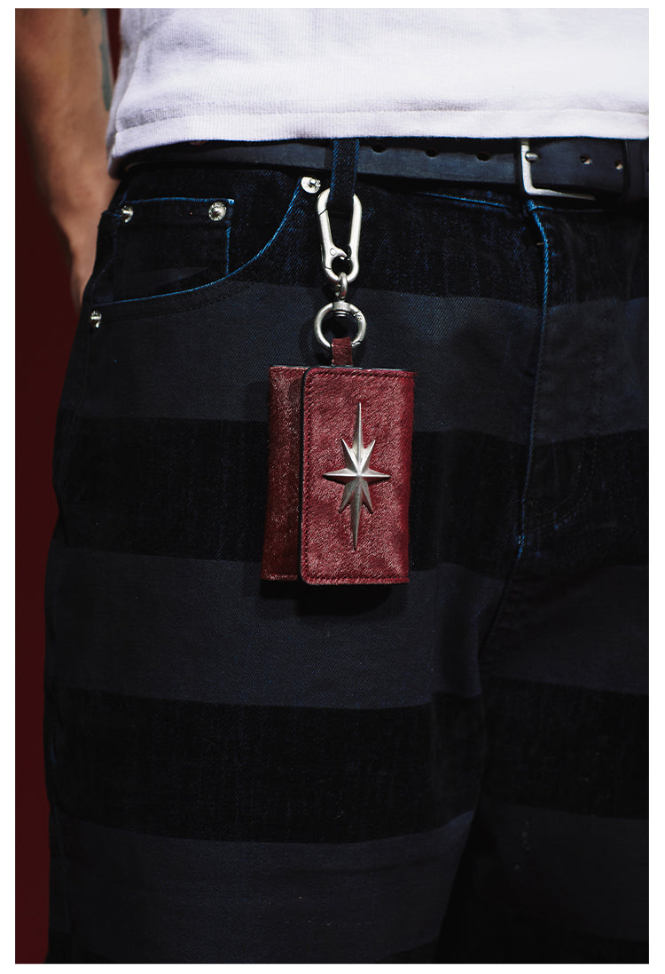 Remedy Metal Studded Keychain Coin Card Leather Wallet