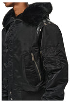 ANTIDOTE Fur Leather Studded N2B Bomber Jacket