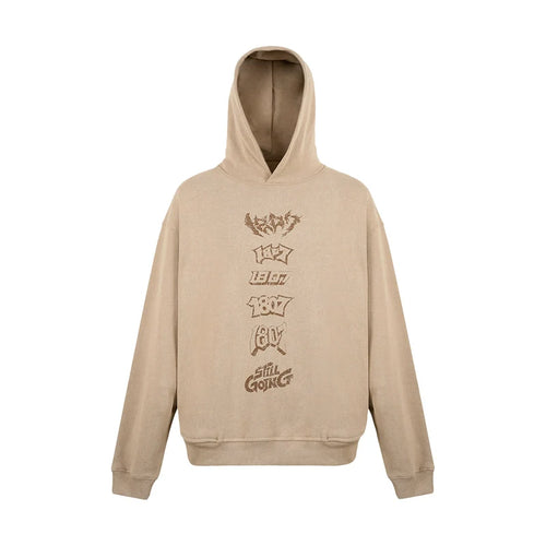 1807 Multi Logo Printed Washed Hoodie