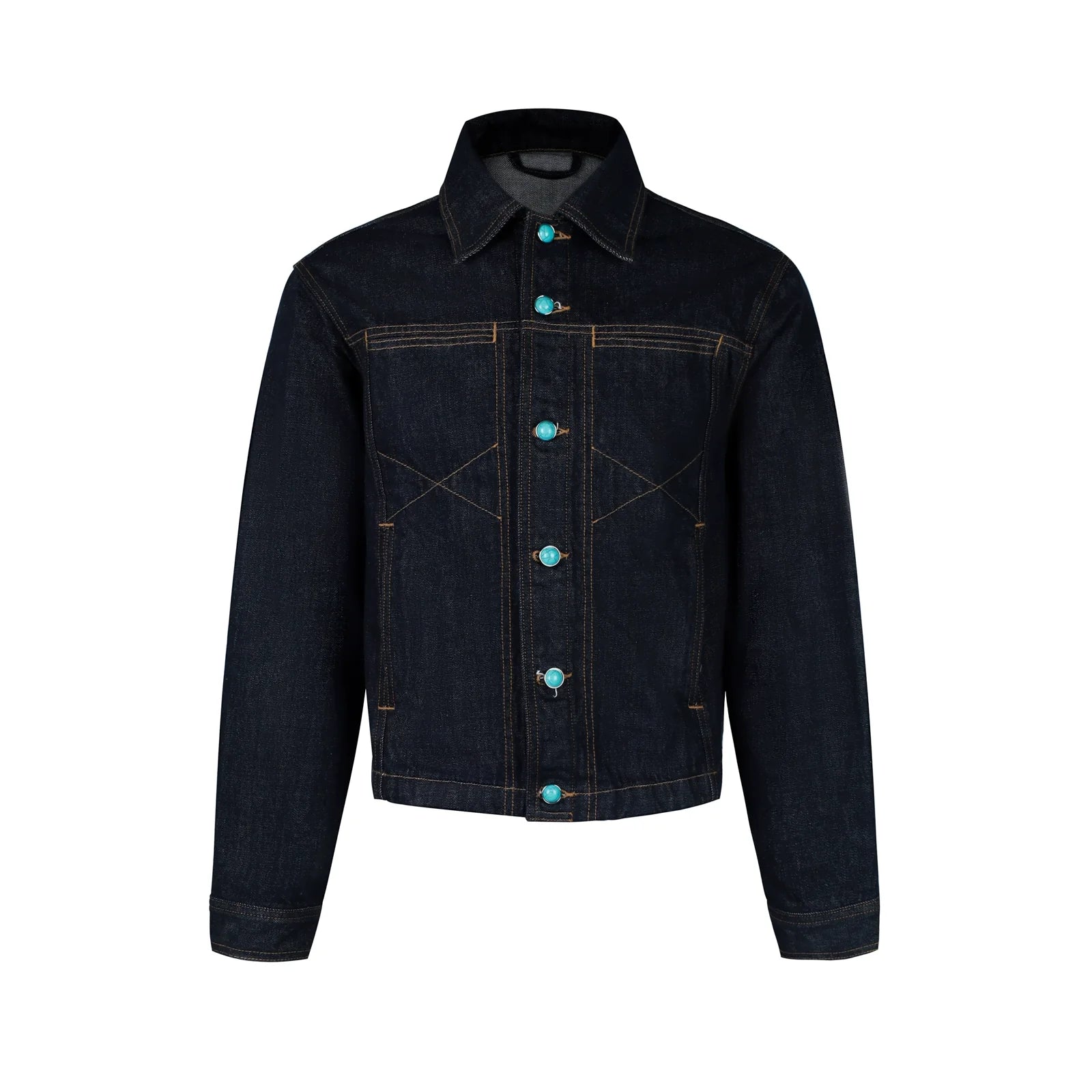 S45 Turquoise Button Denim Jacket