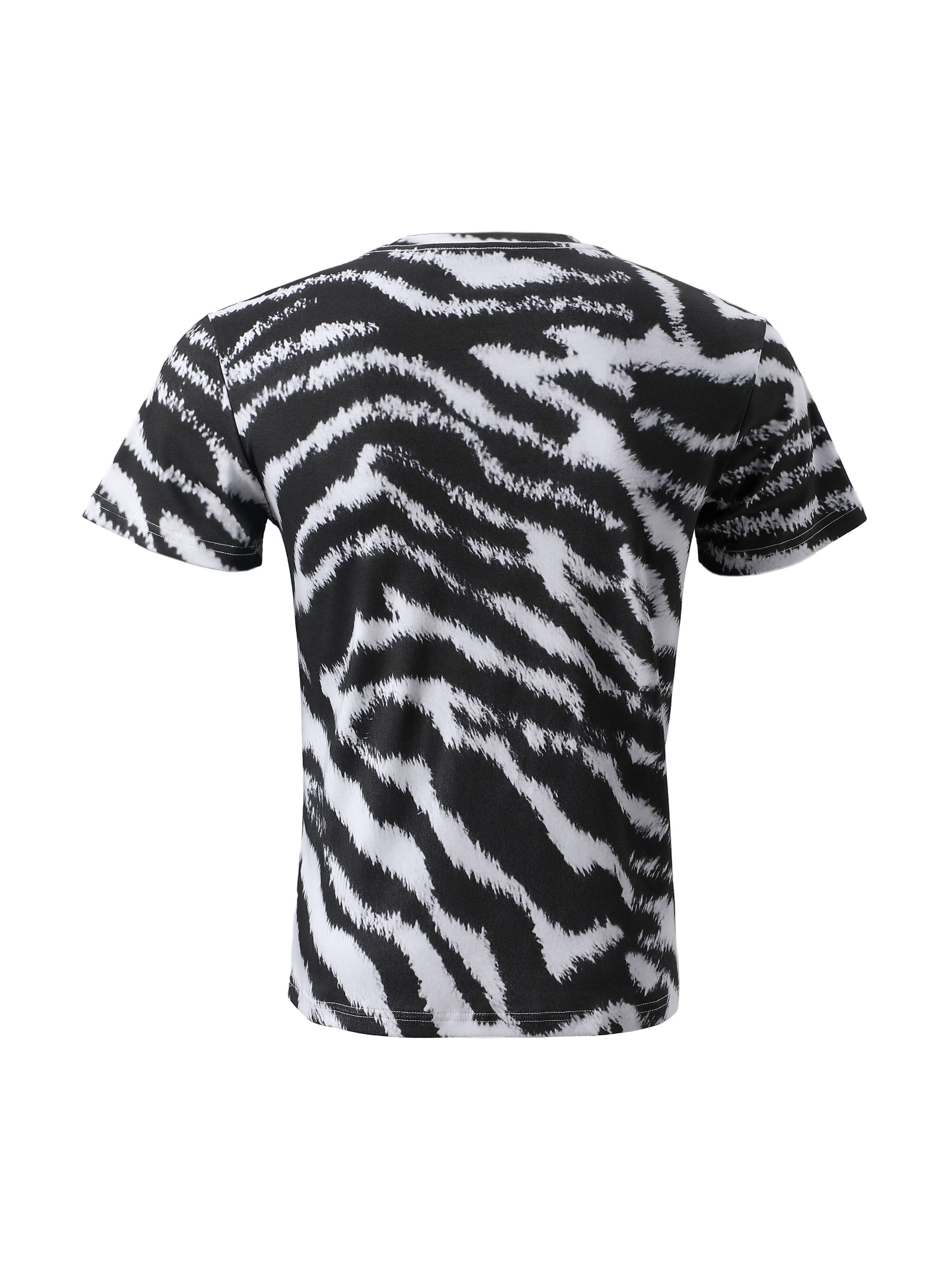 KARMANISTIC Zebra Print Slim Fit Stretch Tee