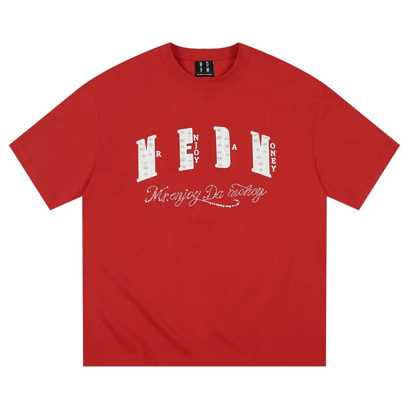 MEDM Pearl Lace Patch Embroidery Tee