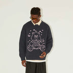 EMPTY REFERENCE Love Hugging Bear Jacquard Knit Sweater