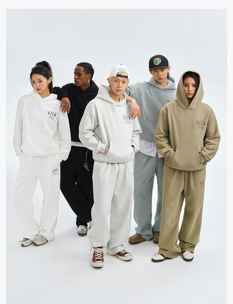 MEDM Embroidered Lettered Logo Hoodie & Sweatpants