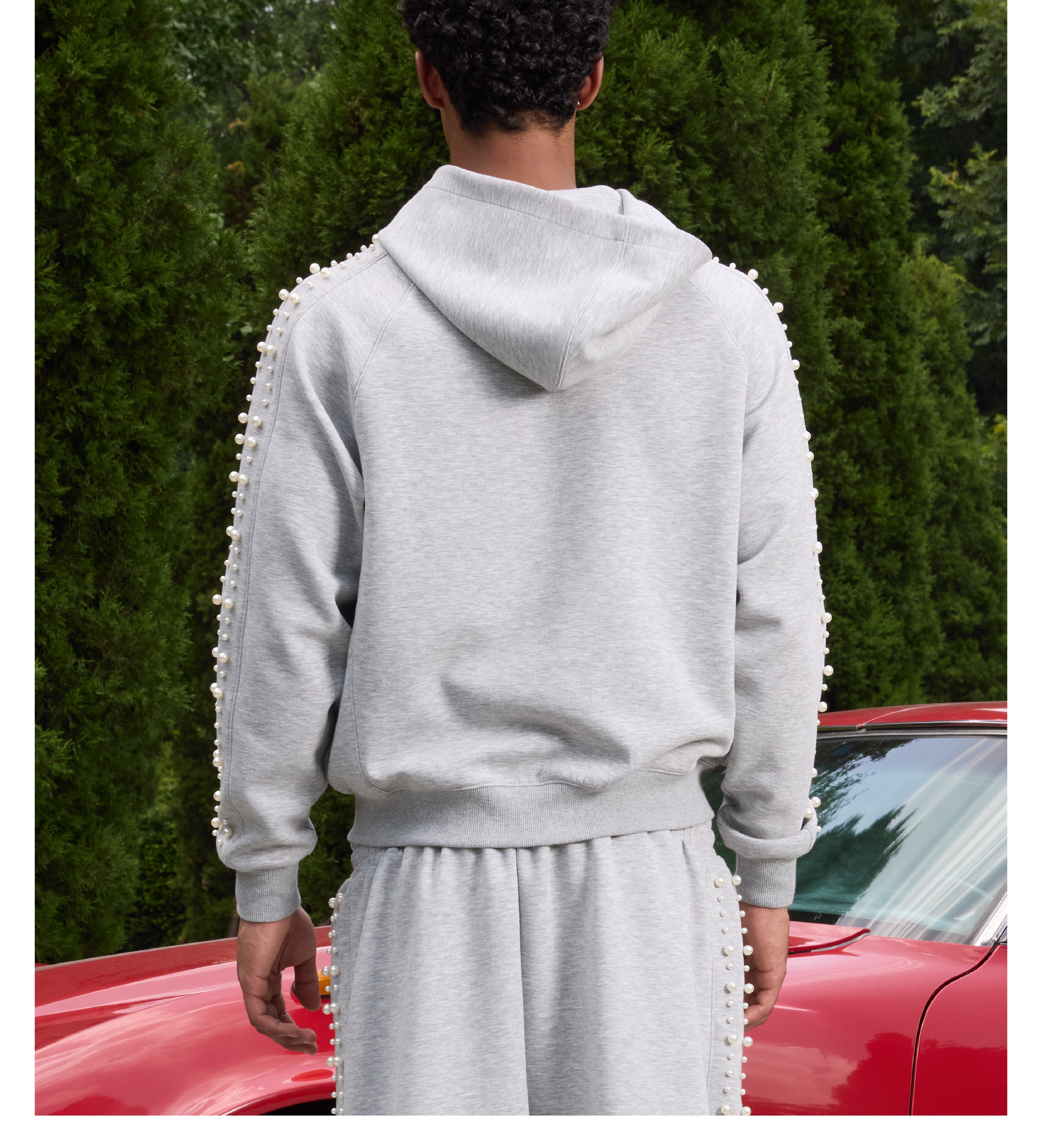 S45 Pearl Line Zip Up Hoodie
