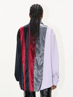 BLIND NO PLAN Colorblocked Patchwork Long Sleeve Shirt