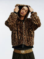 MEDM Reversible Leopard Fur Hooded Jacket