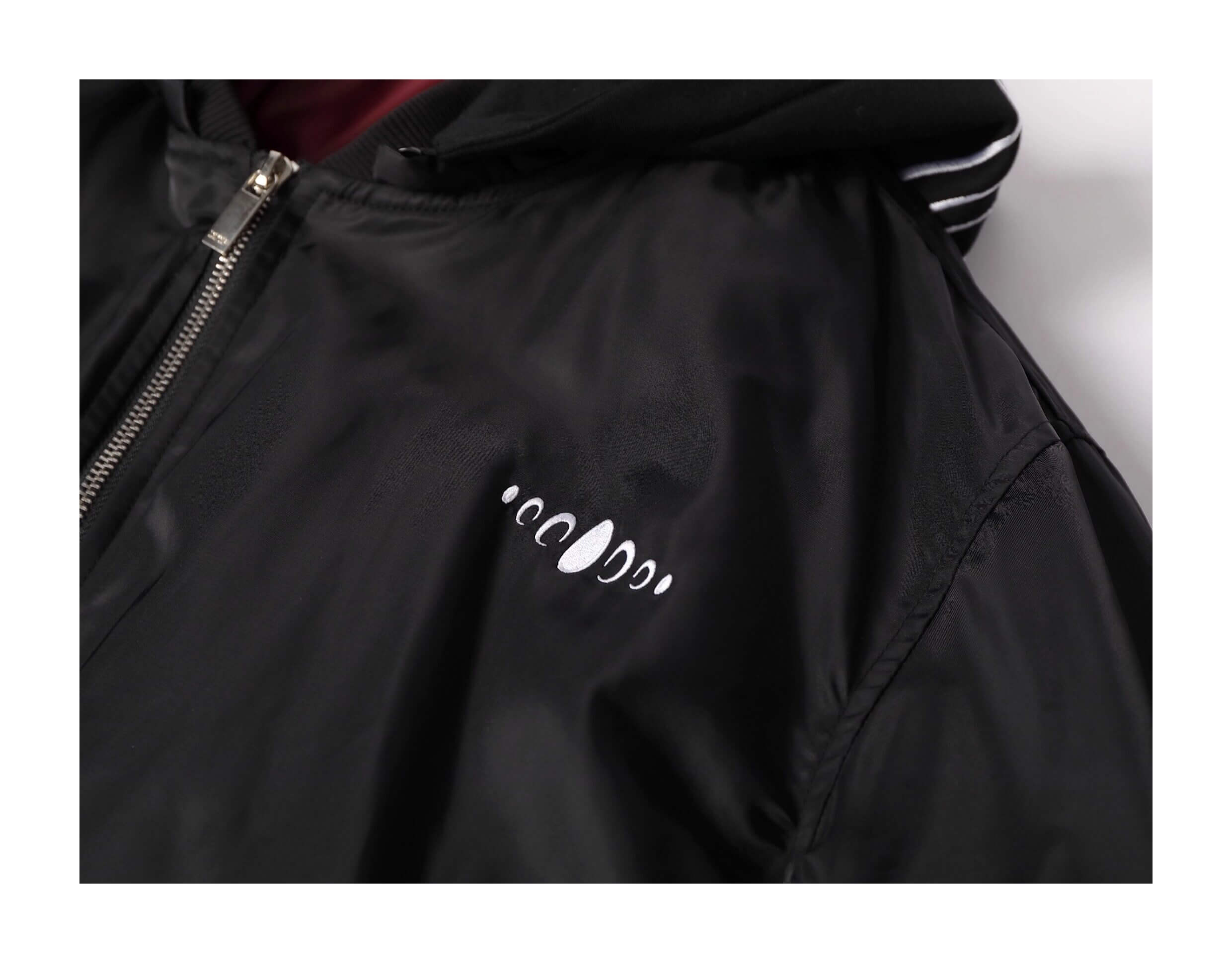 KARMANISTIC Embroidered Hooded Puffer Bomber Jacket