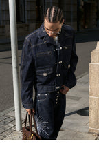 STEEPC Double Breasted Denim Jacket