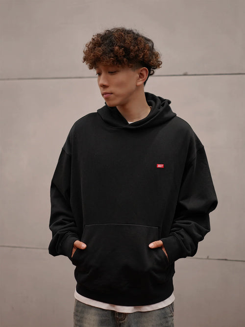 1807 One Point Box Logo Embroidery Hoodie
