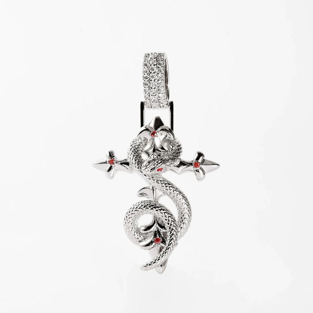 Small Town Kid Snake Pendant Cross Necklace