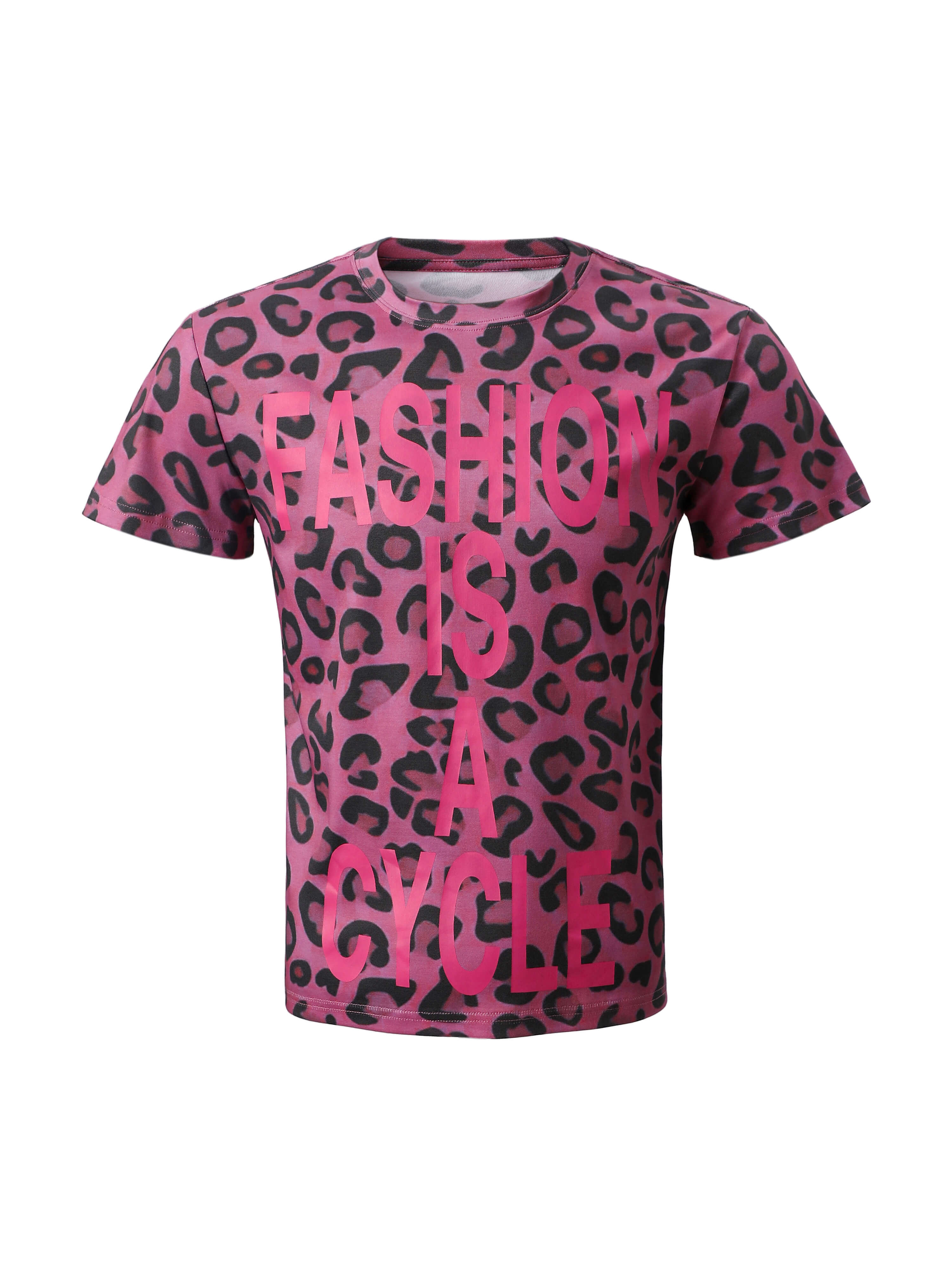 KARMANISTIC Leopard Print Slim Fit Stretch Tee