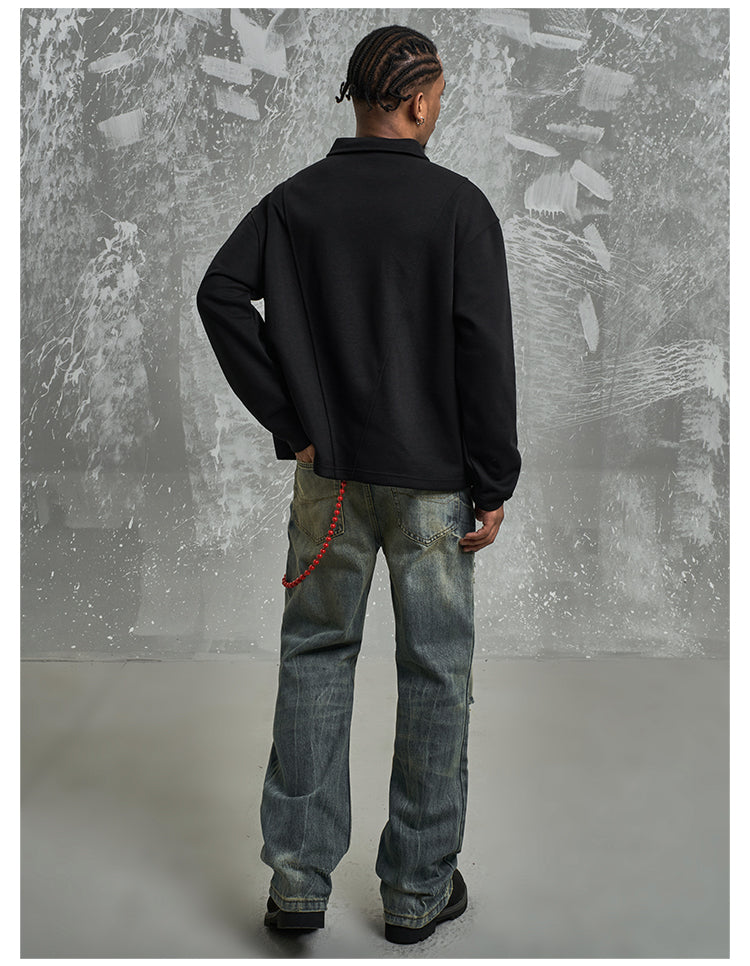 F3F Select Deconstructed Long Sleeve Polo sweatshirt