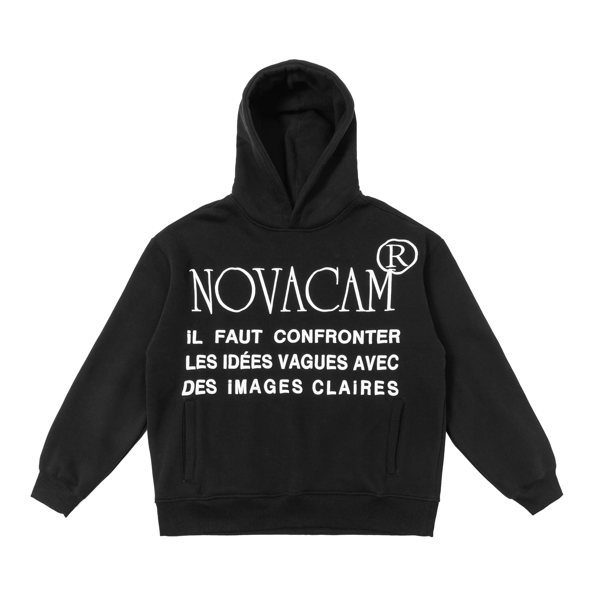 NOVACAM Slogan Puff Print Logo Hoodie