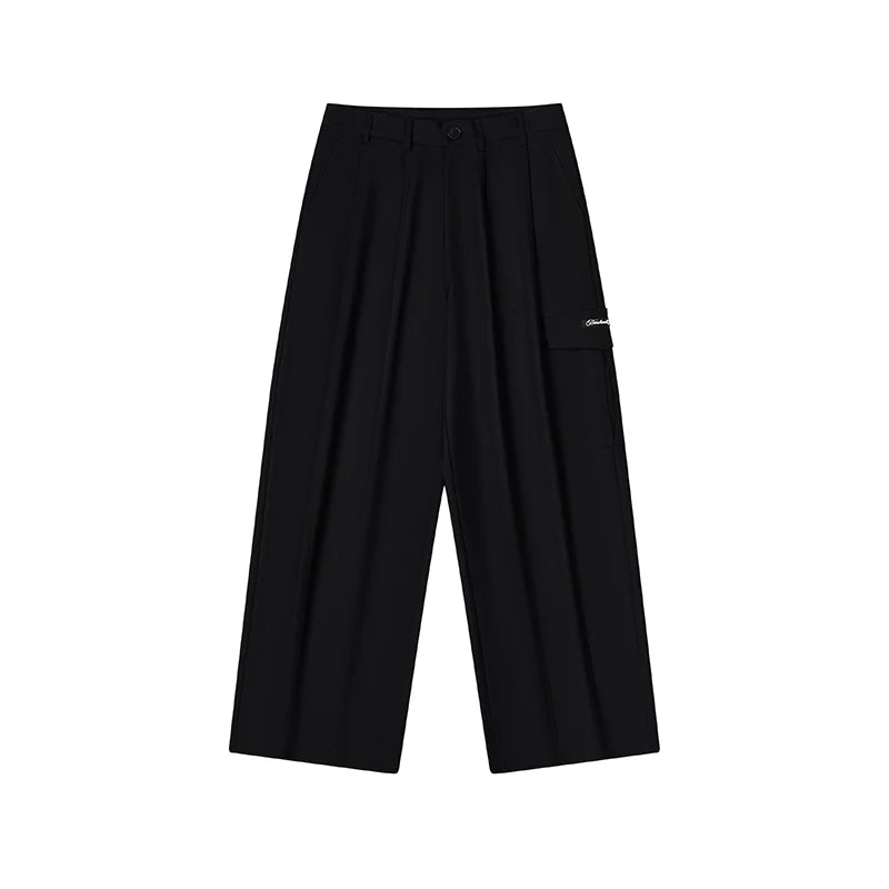 Harsh and Cruel Pleated Pocket Patchwork Cargo Pants