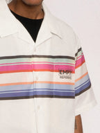 EMPTY REFERENCE Rainbow Stripe Halo Printed Short Sleeve Shirt