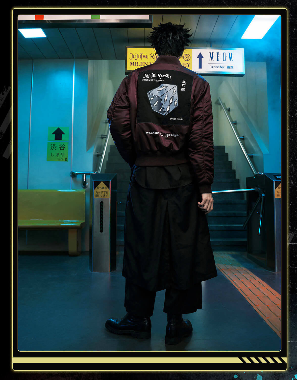 MEDM × Jujutsu Kaisen Prison Realm Print Patch MA-1 Bomber Jacket