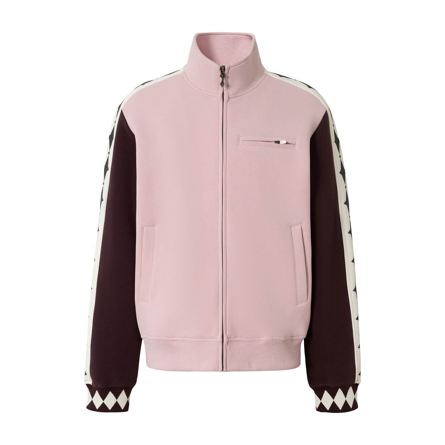 YADcrew Glitter Star Sleeve Stripe Track Jacket