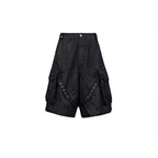 UNDERWATER Wax Bandage Multi Pocket Rivet Work Shorts