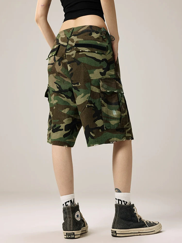 Remedy Paint Stained Camouflage Work Cargo Shorts