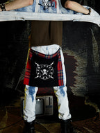 VENTUREK Red Tartan Check Punk Rock Bum Flap