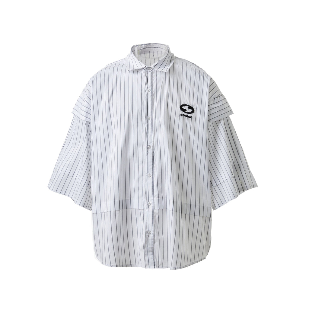 STEEPC Stripe Deconstructed Classic Drop Shoulder Shirt
