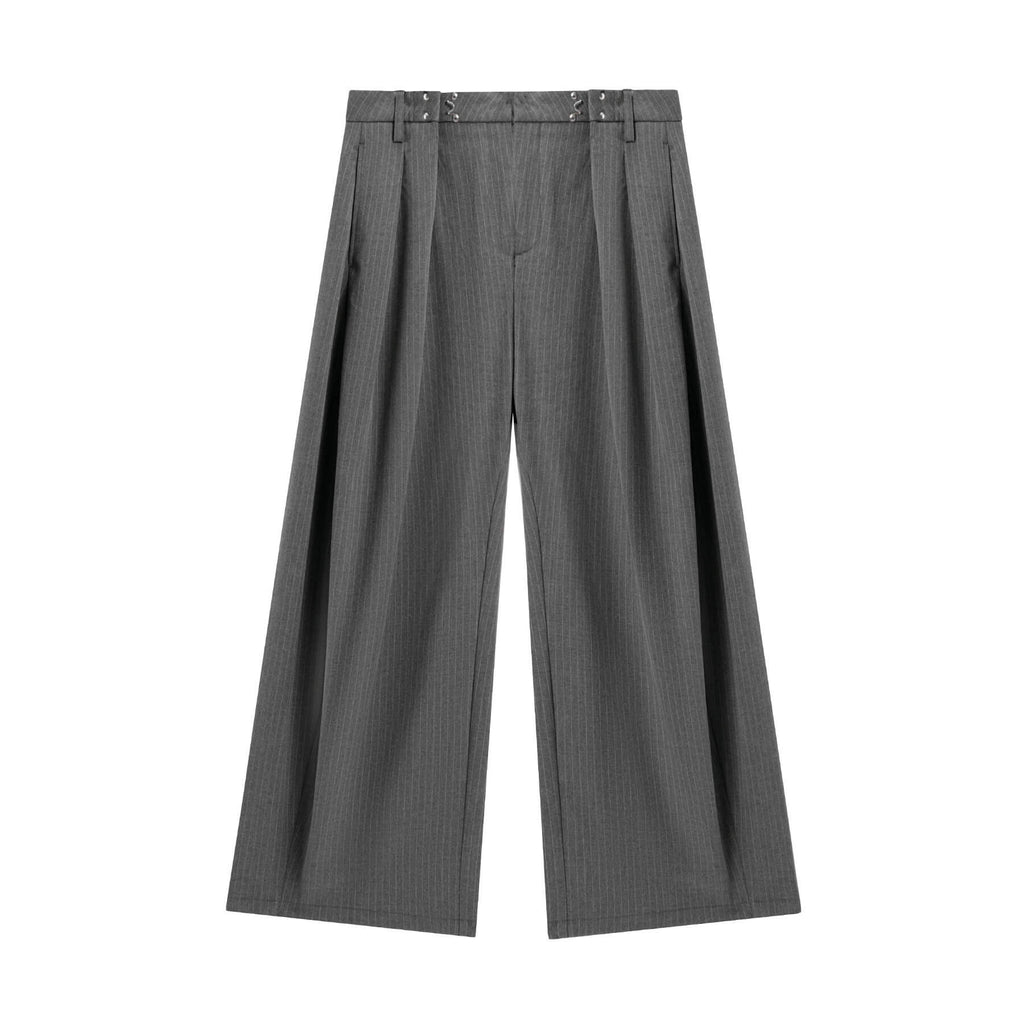JHYQ Pinstripe Pleated Wide Leg Suit Pants